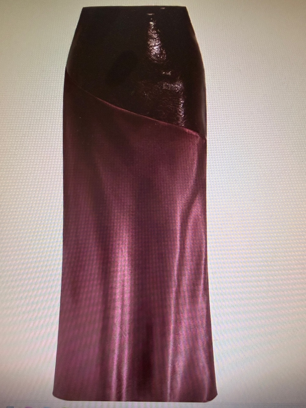 Commense Burgundy Satin Maxi Skirt